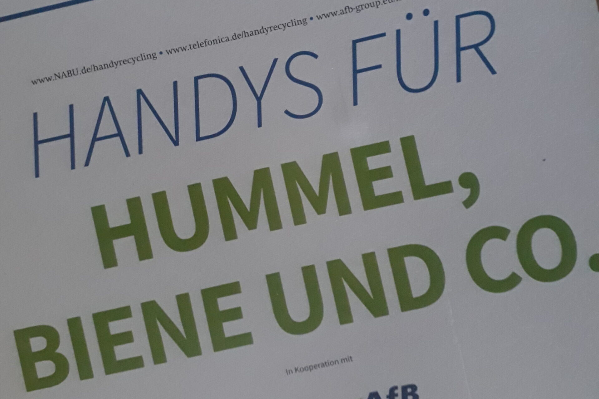 Handys für Hummel und CO. ... und unterstützte dieses Jahr Projekte des NABU
